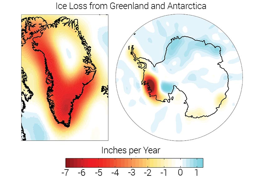 Ice Loss from Greenland and Antarctica